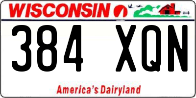 WI license plate 384XQN