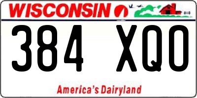WI license plate 384XQO