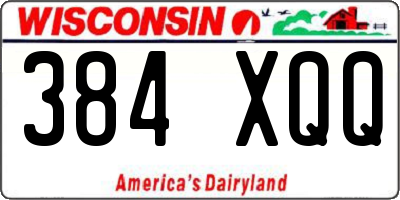 WI license plate 384XQQ