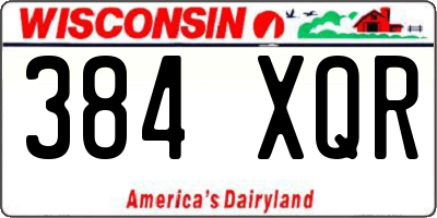 WI license plate 384XQR