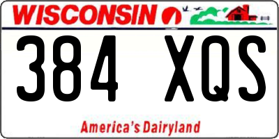 WI license plate 384XQS