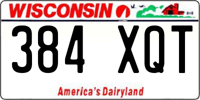 WI license plate 384XQT