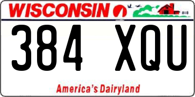 WI license plate 384XQU