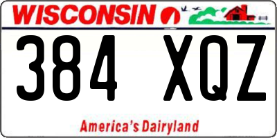 WI license plate 384XQZ