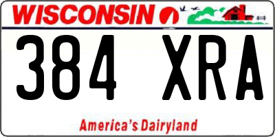 WI license plate 384XRA
