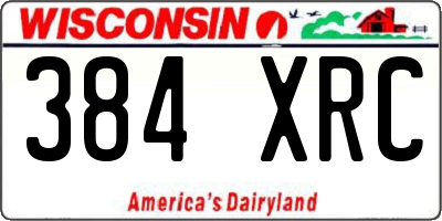 WI license plate 384XRC
