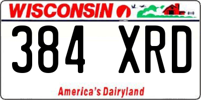WI license plate 384XRD