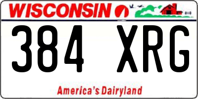 WI license plate 384XRG
