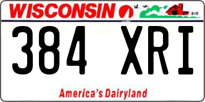 WI license plate 384XRI