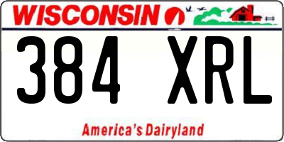 WI license plate 384XRL