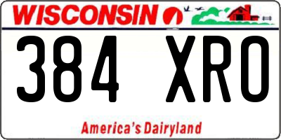 WI license plate 384XRO