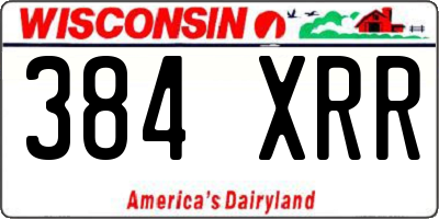 WI license plate 384XRR