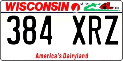 WI license plate 384XRZ
