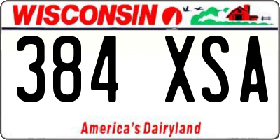 WI license plate 384XSA
