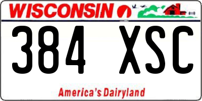 WI license plate 384XSC