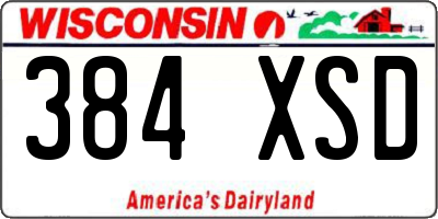 WI license plate 384XSD