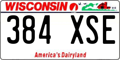 WI license plate 384XSE