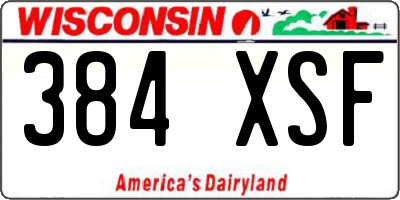 WI license plate 384XSF