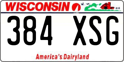 WI license plate 384XSG