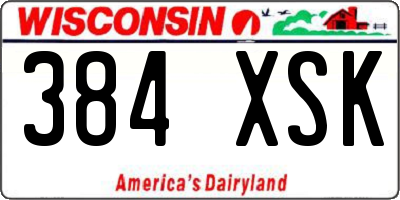 WI license plate 384XSK