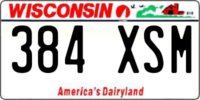 WI license plate 384XSM