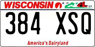 WI license plate 384XSQ