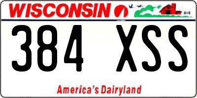 WI license plate 384XSS