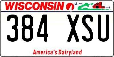 WI license plate 384XSU