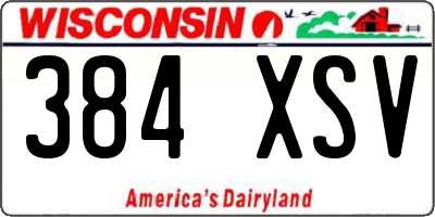 WI license plate 384XSV