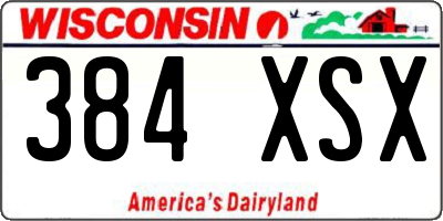 WI license plate 384XSX