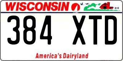 WI license plate 384XTD