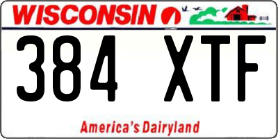 WI license plate 384XTF