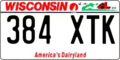WI license plate 384XTK