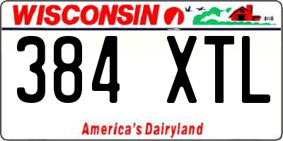 WI license plate 384XTL