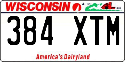 WI license plate 384XTM