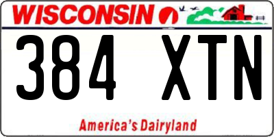 WI license plate 384XTN