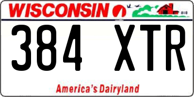 WI license plate 384XTR