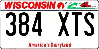 WI license plate 384XTS