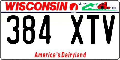 WI license plate 384XTV