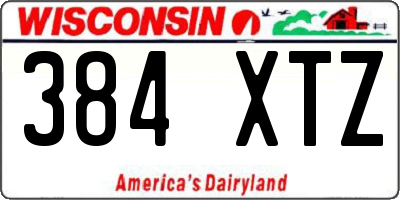 WI license plate 384XTZ