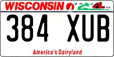 WI license plate 384XUB