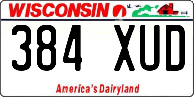 WI license plate 384XUD