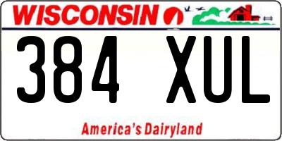 WI license plate 384XUL