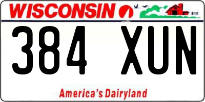 WI license plate 384XUN