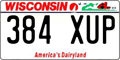 WI license plate 384XUP