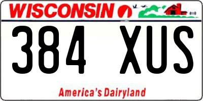 WI license plate 384XUS