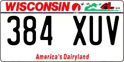 WI license plate 384XUV