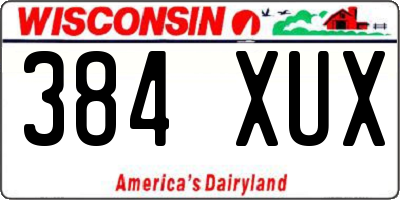 WI license plate 384XUX