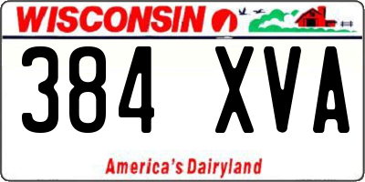 WI license plate 384XVA