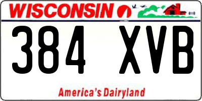 WI license plate 384XVB